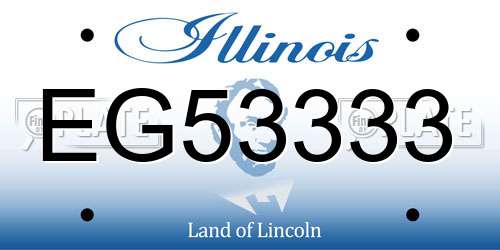 EG53333 Illinois License Plate