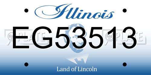 EG53513 Illinois License Plate