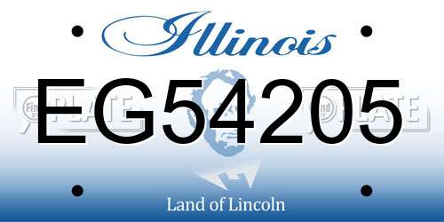 EG54205 Illinois License Plate