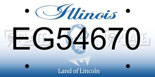 EG54670 Illinois License Plate