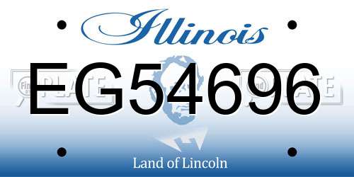 EG54696 Illinois License Plate
