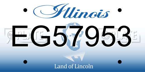 EG57953 Illinois License Plate