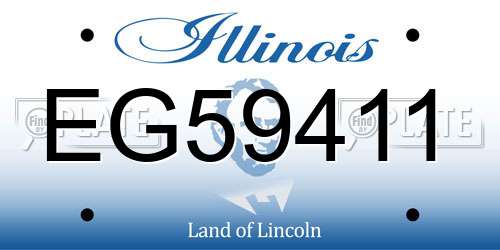 EG59411 Illinois License Plate
