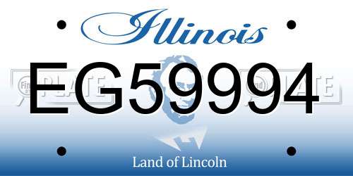 EG59994 Illinois License Plate