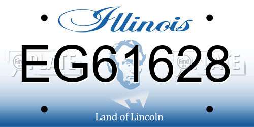 EG61628 Illinois License Plate