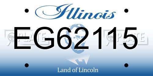 EG62115 Illinois License Plate