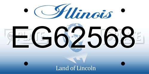 EG62568 Illinois License Plate