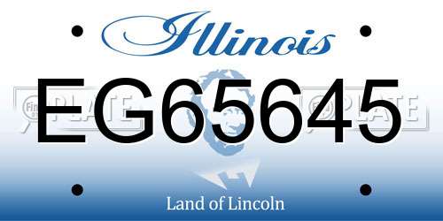 EG65645 Illinois License Plate