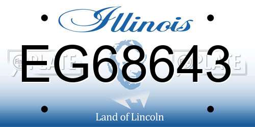 EG68643 Illinois License Plate