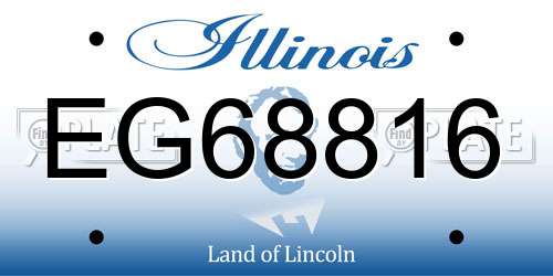 EG68816 Illinois License Plate