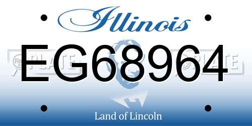 EG68964 Illinois License Plate