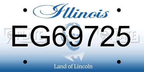 EG69725 Illinois License Plate