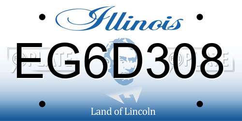 EG6D308 Illinois License Plate