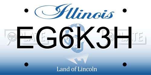 EG6K3H Illinois License Plate