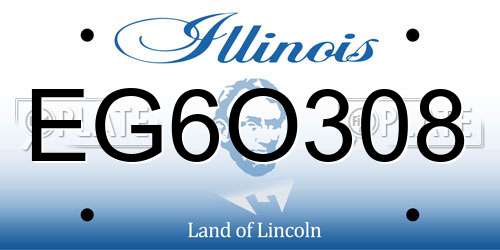 EG6O308 Illinois License Plate