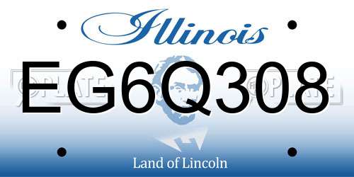 EG6Q308 Illinois License Plate