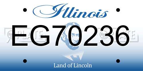 EG70236 Illinois License Plate