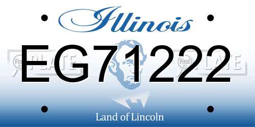 EG71222 Illinois License Plate