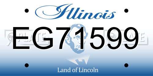 EG71599 Illinois License Plate