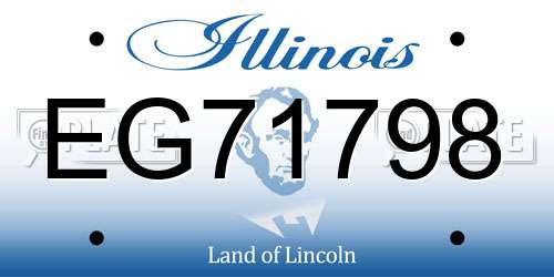 EG71798 Illinois License Plate