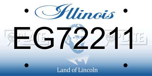 EG72211 Illinois License Plate