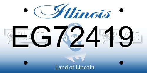 EG72419 Illinois License Plate