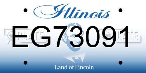 EG73091 Illinois License Plate