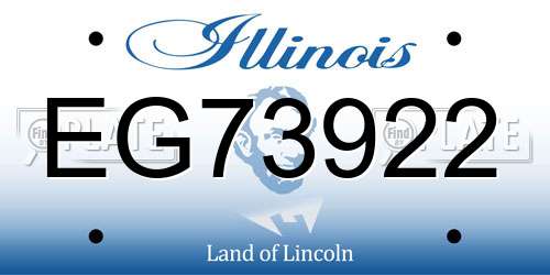 EG73922 Illinois License Plate