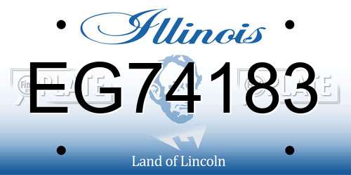 EG74183 Illinois License Plate