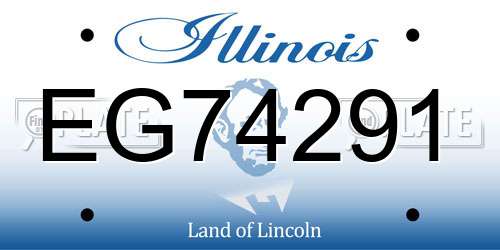 EG74291 Illinois License Plate