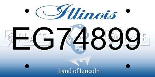 EG74899 Illinois License Plate