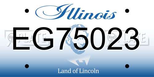 EG75023 Illinois License Plate