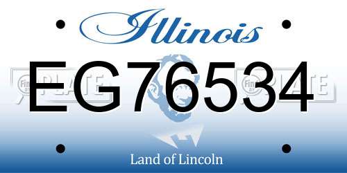 EG76534 Illinois License Plate