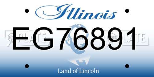EG76891 Illinois License Plate