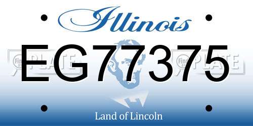 EG77375 Illinois License Plate