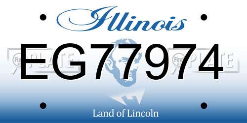 EG77974 Illinois License Plate