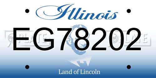 EG78202 Illinois License Plate