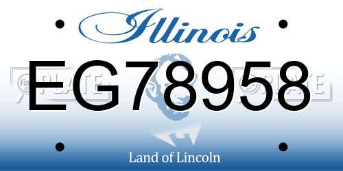 EG78958 Illinois License Plate
