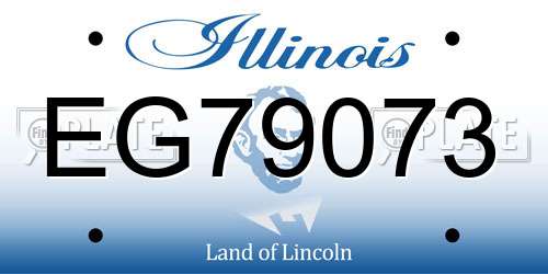 EG79073 Illinois License Plate