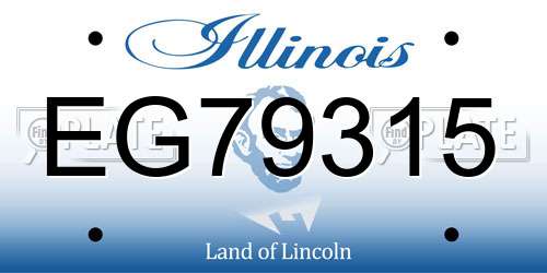 EG79315 Illinois License Plate