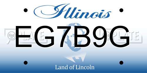 EG7B9G Illinois License Plate