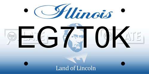 EG7T0K Illinois License Plate