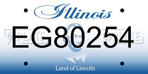 EG80254 Illinois License Plate
