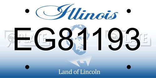 EG81193 Illinois License Plate