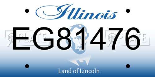 EG81476 Illinois License Plate
