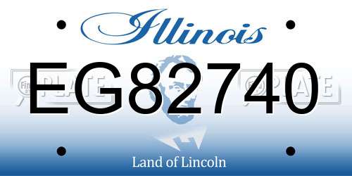 EG82740 Illinois License Plate