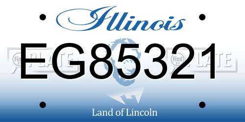 EG85321 Illinois License Plate