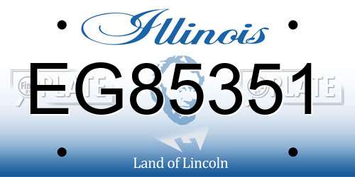 EG85351 Illinois License Plate