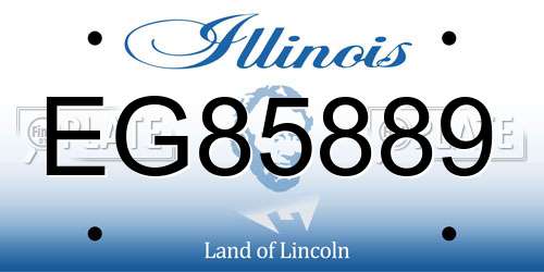 EG85889 Illinois License Plate