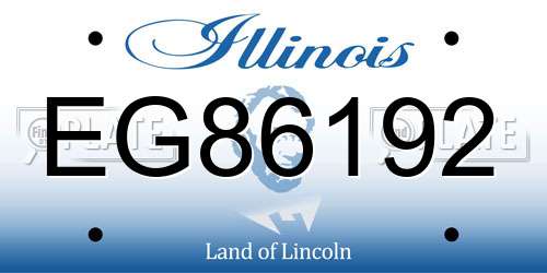 EG86192 Illinois License Plate